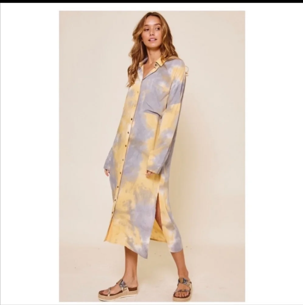 long tie dye shacket/ dress NWOT - Picture 1 of 13